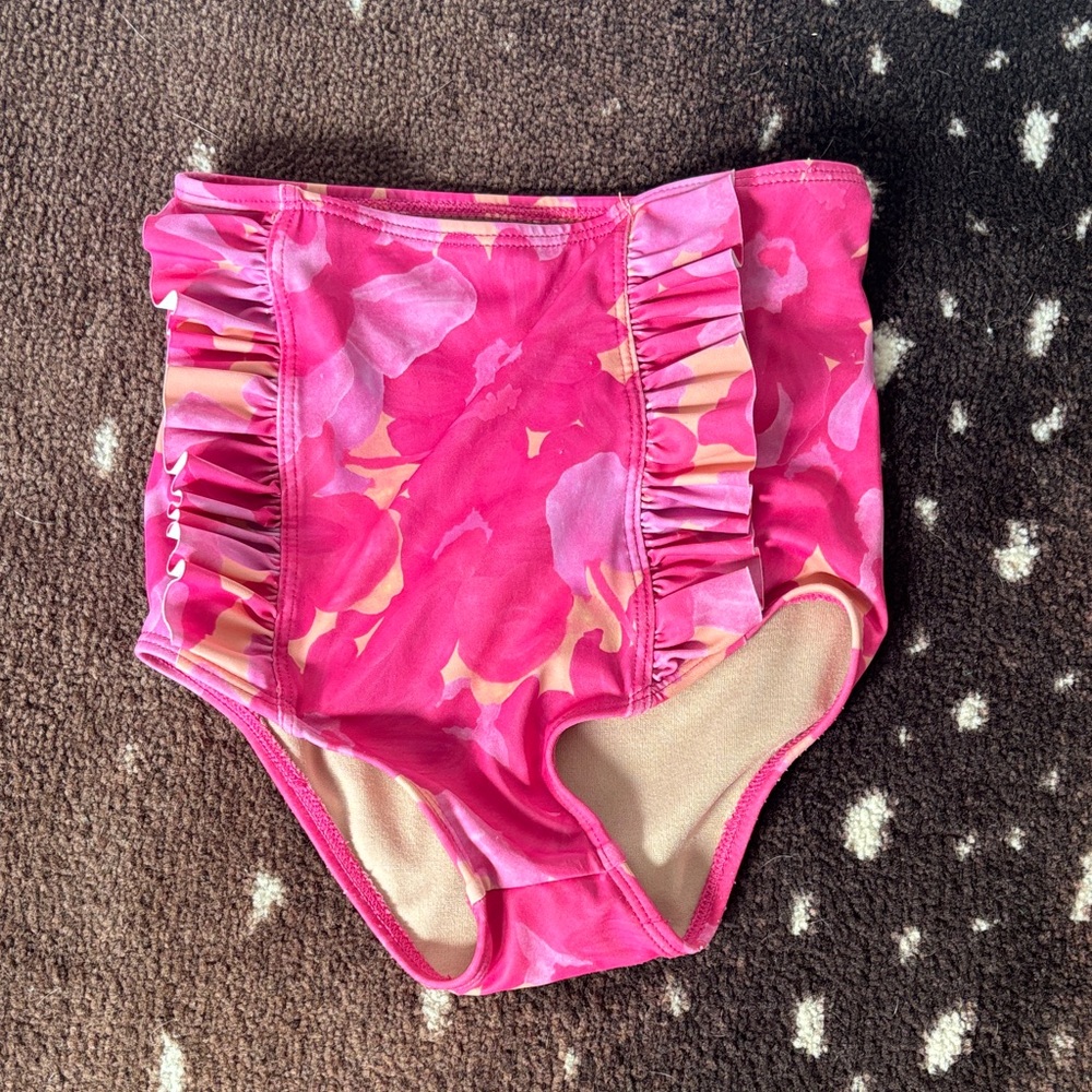 Kortni Jeane Pink Floral Kids Swim Bottom
